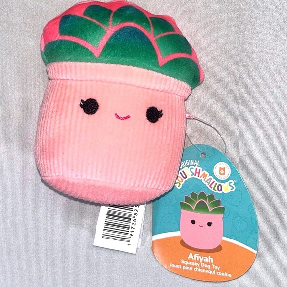 Squishmallows Other - Squishmallows Afiyah Squeaky Dog Toy Plush Succulent Pink NWT 4in Single